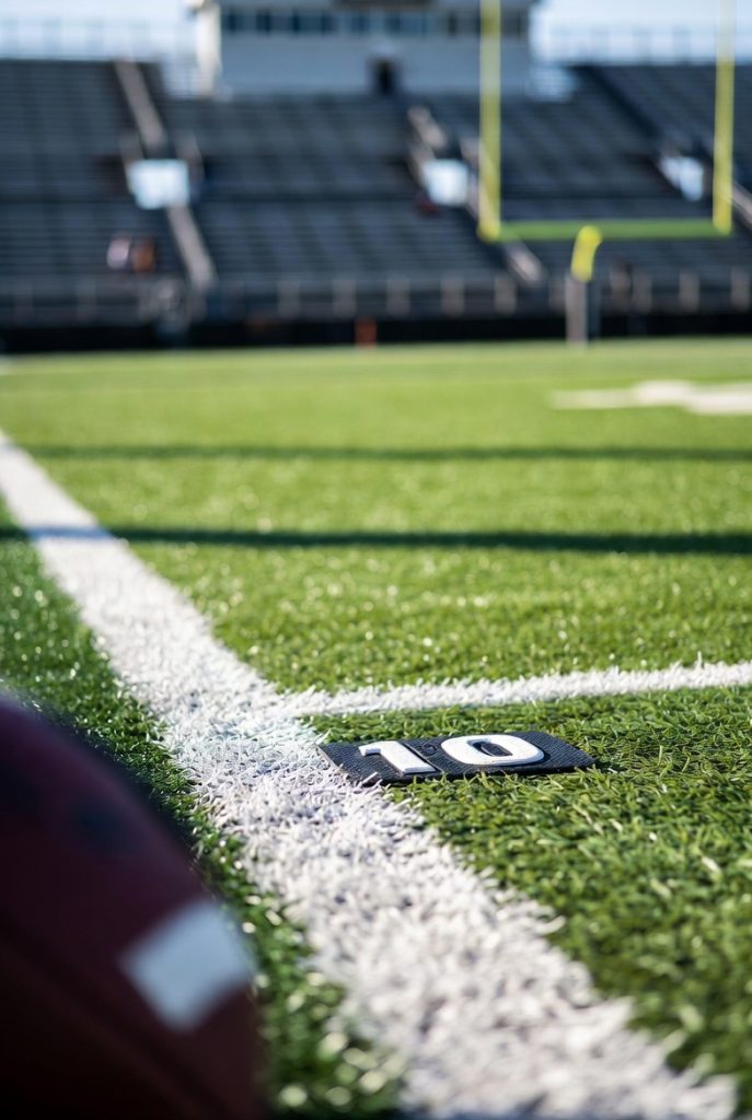 American football field red zone symbolizing retirement transition planning and sequence of returns risk.