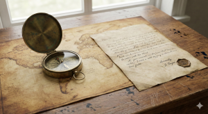 Vintage compass on a map symbolizing the guidance provided by estate planning essentials.