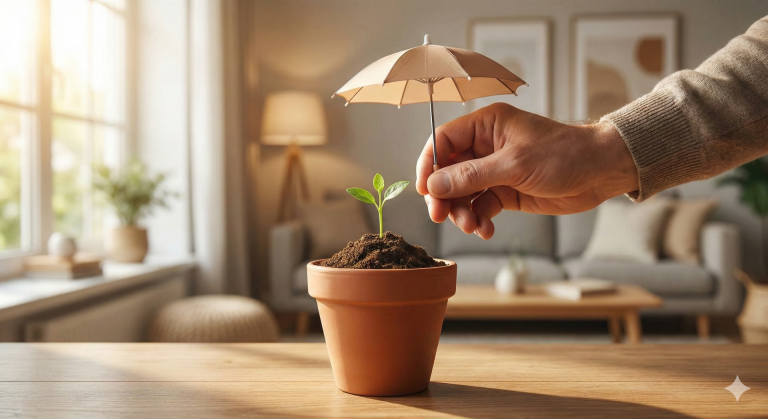 Hands holding umbrella symbolizing protection against rising retirement healthcare costs.