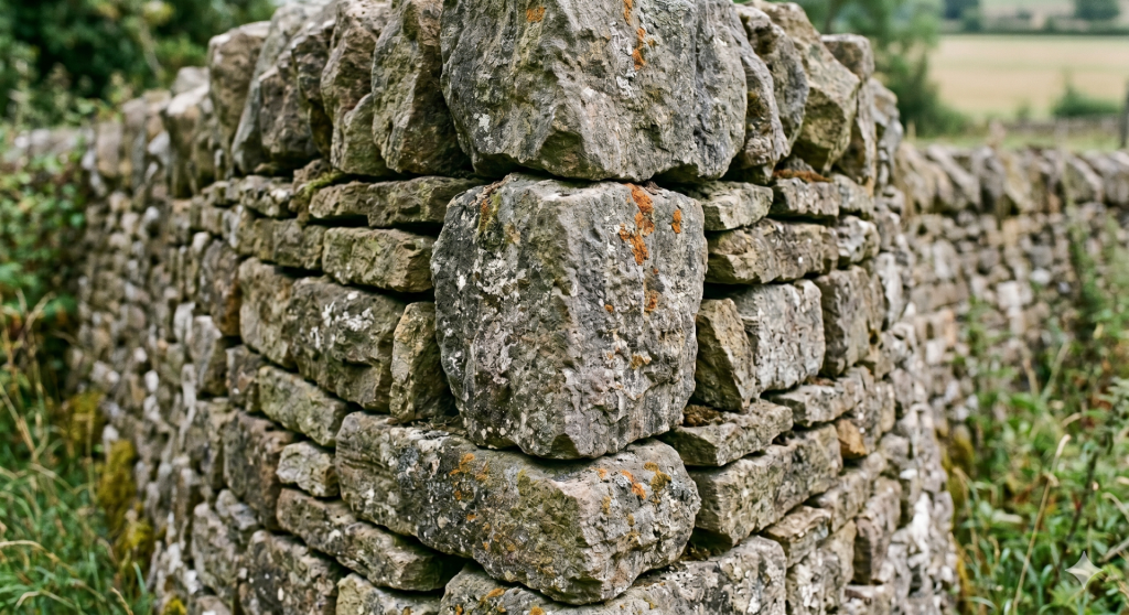 A solid, tightly built stone wall representing the strong, historical foundation required for successful investment stewardship.