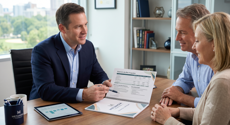 A trusted professional reviewing a plan, representing the transparent and ethical standards of a fiduciary financial planner.